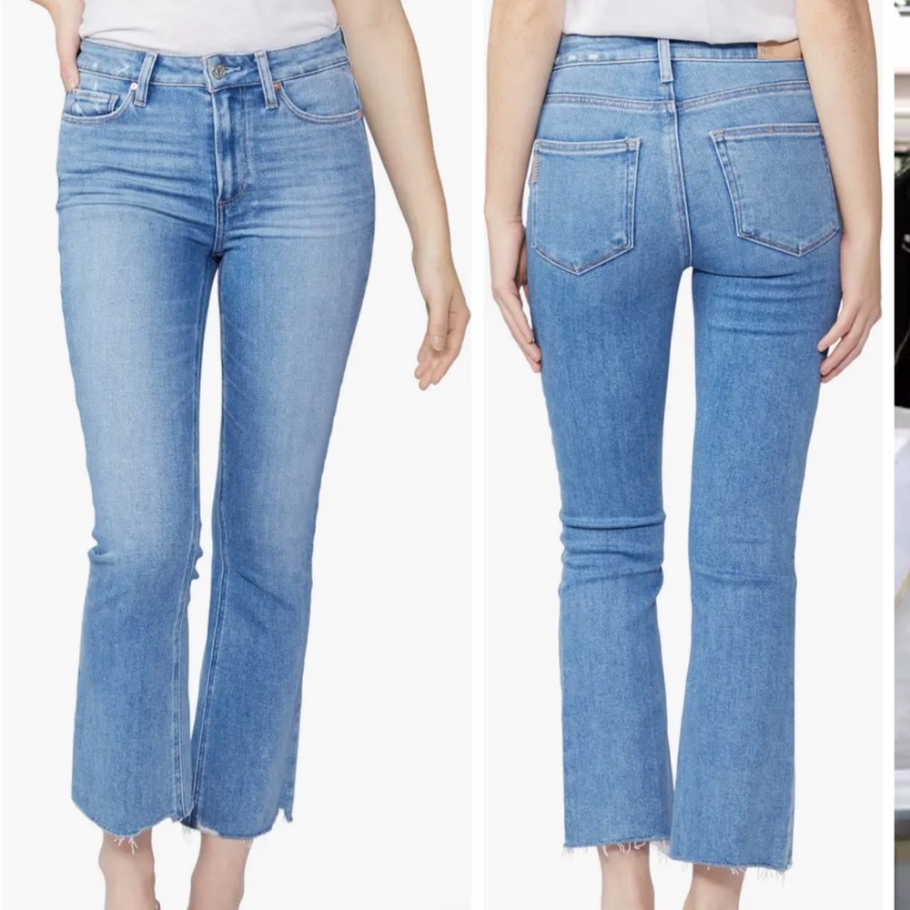 Paige Collette Crop Flare Jean. Size 28.